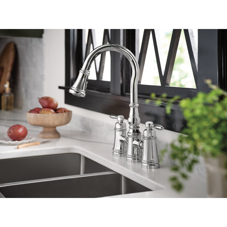 Weymouth Pull Down Touch Double Handle Kitchen Faucet